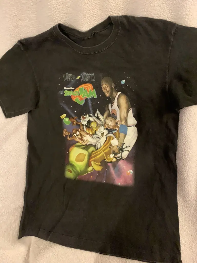 復古空中大灌籃樂一通單針縫線華納兄弟兔八哥 T 恤