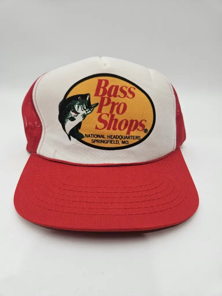 復古巴斯普羅商店帽子 80 年代男士白色釣魚休閒款平沿棒球帽