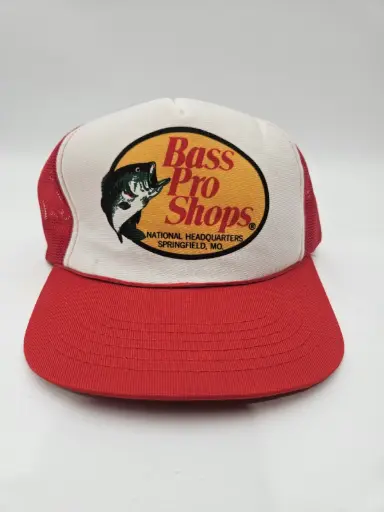 復古巴斯普羅商店帽子 80 年代男士白色釣魚休閒款平沿棒球帽